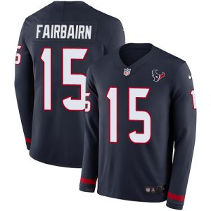 elite Texans #15 Ka'imi Fairbairn Navy Blue Team Color Youth Stitched NFL Limited Therma Long Sleeve Jersey