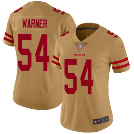 cheap 49ers #54 Fred Warner Gold Women's Stitched NFL Limited Inverted Legend Jersey