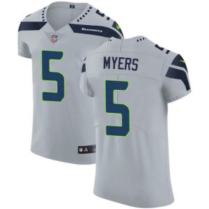 cheap Seahawks #5 Jason Myers Grey Alternate Men's Stitched NFL New Elite Jersey