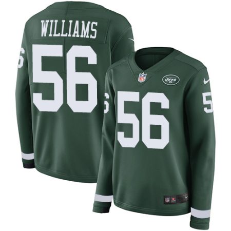 Jets #56 Quincy Williams Green Team Color Women's Stitched NFL Limited Therma Long Sleeve Jersey