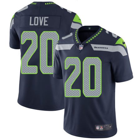 seahawks #20 julian love steel blue team color youth stitched nfl 100th season vapor untouchable limited elite jersey