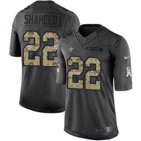 Saints #22 Rashid Shaheed Black Men's Stitched NFL Limited 2016 Salute To Service Jersey