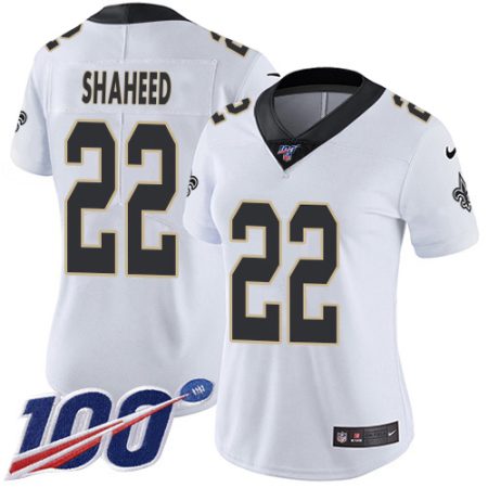 wholesale Saints #22 Rashid Shaheed White Women's Stitched NFL 100th Season Vapor Limited Jersey