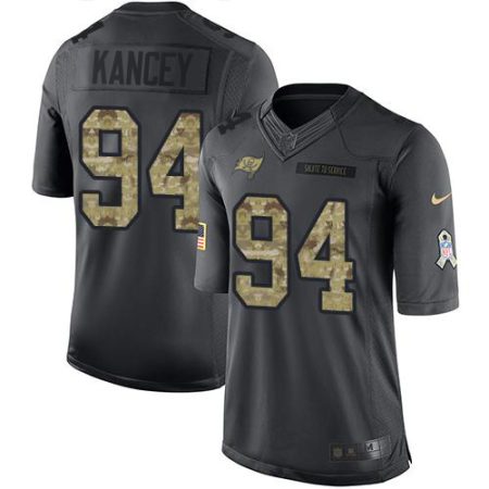 cheap Buccaneers #94 Calijah Kancey Black Men's Stitched NFL Limited 2016 Salute to Service Jersey