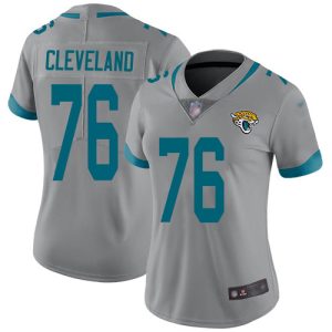 jaguars #76 ezra cleveland silver women's stitched nfl limited inverted legend elite jersey