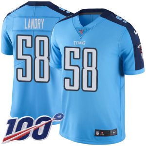 elite Titans #58 Harold Landry Light Blue Youth Stitched NFL Limited Rush 100th Season Jersey