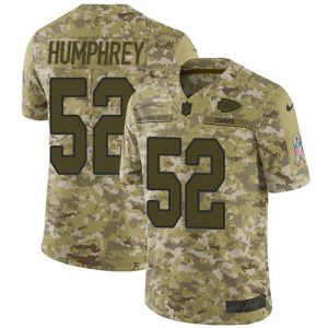 Chiefs #52 Creed Humphrey Camo Youth Stitched NFL Limited 2018 Salute To Service Jersey