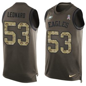 cheap Eagles #53 Shaquille Leonard Green Men's Stitched NFL Limited Salute To Service Tank Top Jersey