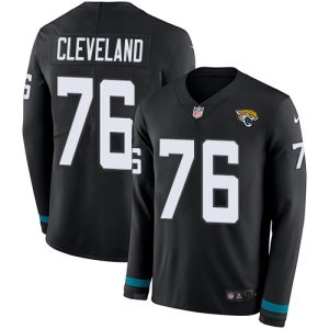 cheap Jaguars #76 Ezra Cleveland Black Team Color Youth Stitched NFL Limited Therma Long Sleeve Jersey