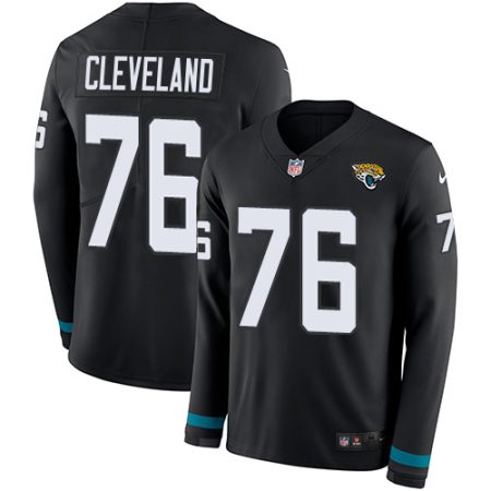 cheap Jaguars #76 Ezra Cleveland Black Team Color Youth Stitched NFL Limited Therma Long Sleeve Jersey