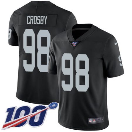 elite Raiders #98 Maxx Crosby Black Team Color Youth Stitched NFL 100th Season Vapor Untouchable Limited Jersey