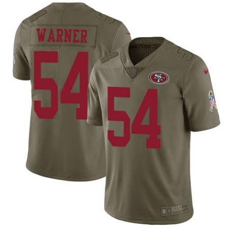 49ers #54 Fred Warner Olive Youth Stitched NFL Limited 2017 Salute to Service Jersey