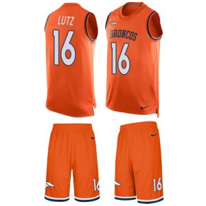 Broncos #16 Wil Lutz Orange Team Color Men's Stitched NFL Limited Tank Top Suit Jersey