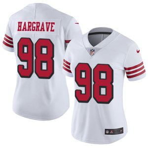 cheap 49ers #98 Javon Hargrave White Rush Women's Stitched NFL Vapor Untouchable Limited Jersey