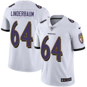 Ravens #64 Tyler Linderbaum White Men's Stitched NFL Vapor Untouchable Limited Jersey