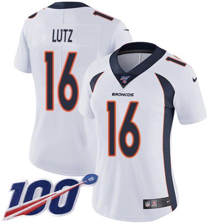 Broncos #16 Wil Lutz White Women's Stitched NFL 100th Season Vapor Untouchable Limited Jersey