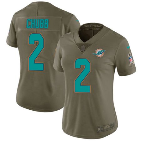 wholesale Dolphins #2 Bradley Chubb Olive Women's Stitched NFL Limited 2017 Salute To Service Jersey