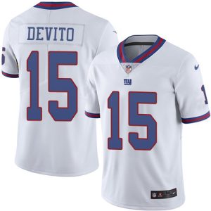 giants #15 tommy devito white youth stitched nfl limited rush cheap jersey