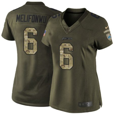 cheap Lions #6 Ifeatu Melifonwu Green Women's Stitched NFL Limited 2015 Salute to Service Jersey