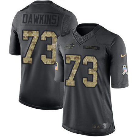 Bills #73 Dion Dawkins Black Men's Stitched NFL Limited 2016 Salute to Service Jersey