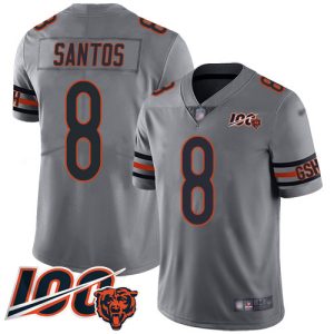 cheap Bears #8 Cairo Santos Silver Men's Stitched NFL Limited Inverted Legend 100th Season Jersey