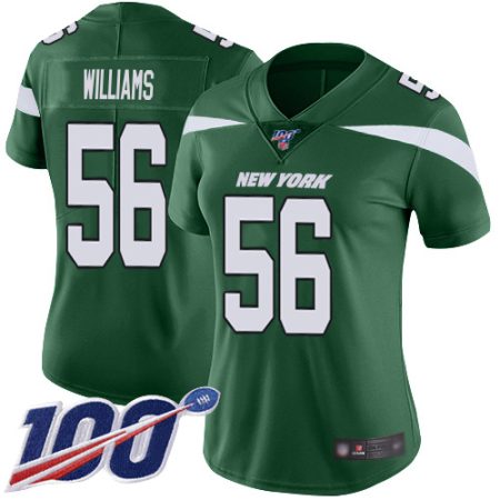 Jets #56 Quincy Williams Green Team Color Women's Stitched NFL 100th Season Vapor Untouchable Limited Jersey