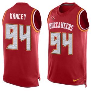 Buccaneers #94 Calijah Kancey Red Team Color Men's Stitched NFL Limited Tank Top Jersey