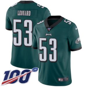 eagles #53 shaquille leonard green team color youth stitched nfl 100th season vapor untouchable limited cheap jersey