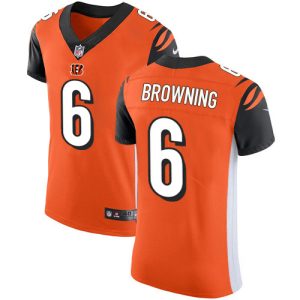 cheap Bengals #6 Jake Browning Orange Alternate Men's Stitched NFL New Elite Jersey