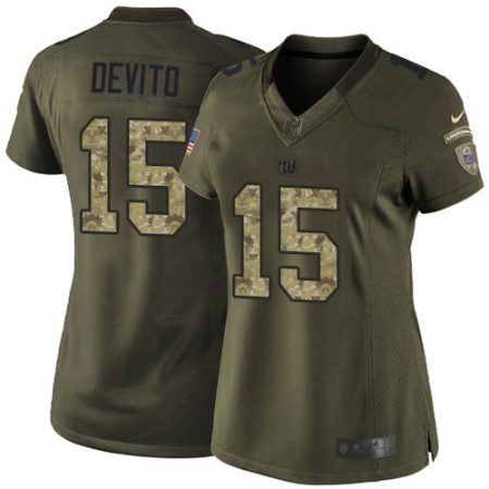 elite Giants #15 Tommy DeVito Green Women's Stitched NFL Limited 2015 Salute to Service Jersey