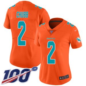 cheap Dolphins #2 Bradley Chubb Orange Women's Stitched NFL Limited Inverted Legend 100th Season Jersey