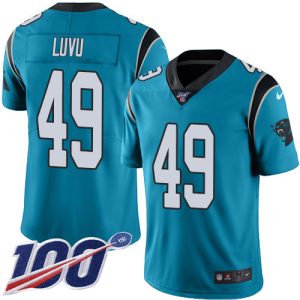 Panthers #49 Frankie Luvu Blue Alternate Youth Stitched NFL 100th Season Vapor Untouchable Limited Jersey