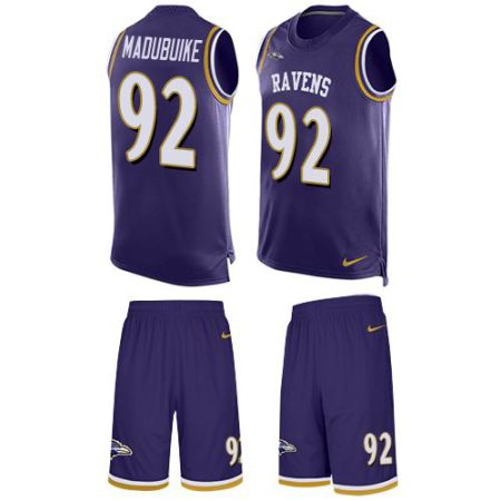 ravens #92 justin madubuike purple team color men's stitched nfl limited tank top suit cheap jersey