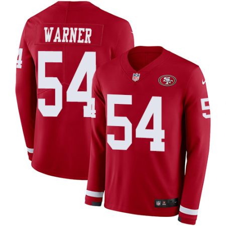 49ers #54 fred warner red team color men's stitched nfl limited therma long sleeve elite jersey