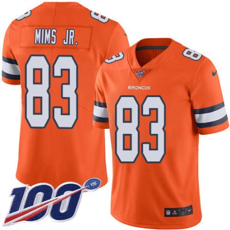 wholesale Broncos #83 Marvin Mims Jr. Orange Men's Stitched NFL Limited Rush 100th Season Jersey