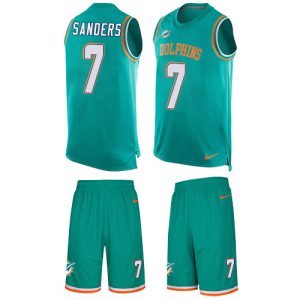 dolphins #7 jason sanders aqua green team color men's stitched nfl limited tank top suit elite jersey