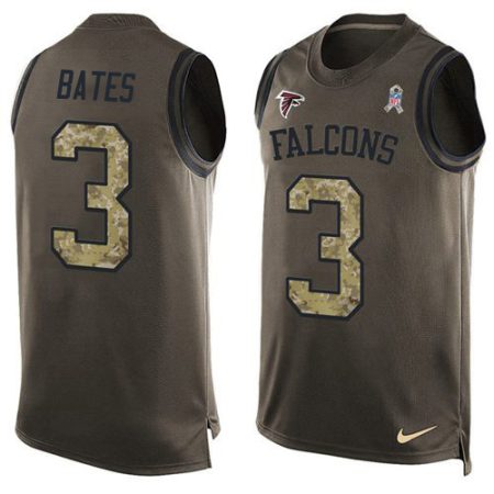 falcons #3 jessie bates green men's stitched nfl limited salute to service tank top wholesale jersey