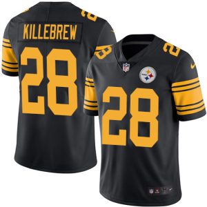 steelers #28 miles killebrew black youth stitched nfl limited rush elite jersey