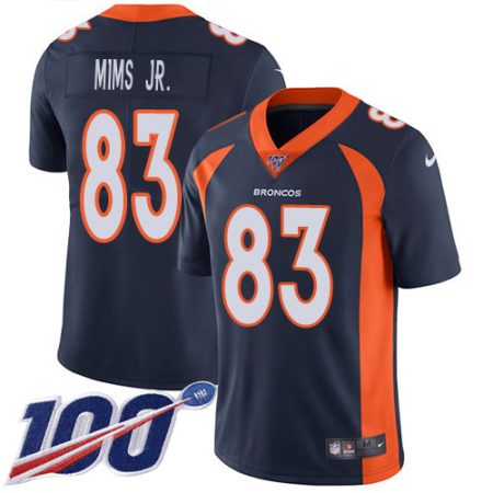 cheap Broncos #83 Marvin Mims Jr. Navy Blue Alternate Men's Stitched NFL 100th Season Vapor Untouchable Limited Jersey