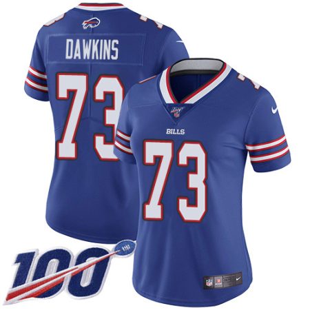 Bills #73 Dion Dawkins Royal Blue Team Color Women's Stitched NFL 100th Season Vapor Untouchable Limited Jersey