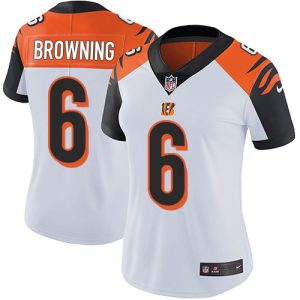 Bengals #6 Jake Browning White Women's Stitched NFL Vapor Untouchable Limited Jersey