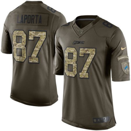 lions #87 sam laporta green men's stitched nfl limited 2015 salute to service wholesale jersey