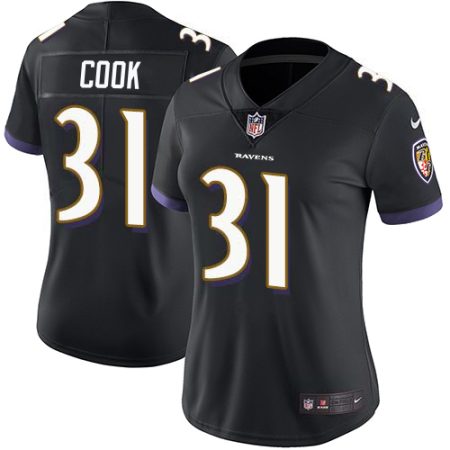 wholesale Ravens #31 Dalvin Cook Black Alternate Women's Stitched NFL Vapor Untouchable Limited Jersey