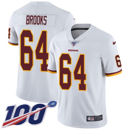 commanders #64 mason brooks white men's stitched nfl 100th season vapor limited wholesale jersey