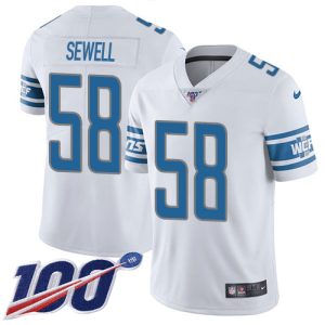 Lions #58 Penei Sewell White Men's Stitched NFL 100th Season Vapor Untouchable Limited Jersey