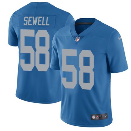 Lions #58 Penei Sewell Blue Throwback Youth Stitched NFL Vapor Untouchable Limited Jersey