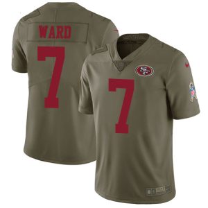 49ers #7 Charvarius Ward Olive Youth Stitched NFL Limited 2017 Salute to Service Jersey