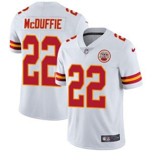 Chiefs #22 Trent McDuffie White Youth Stitched NFL Vapor Untouchable Limited Jersey