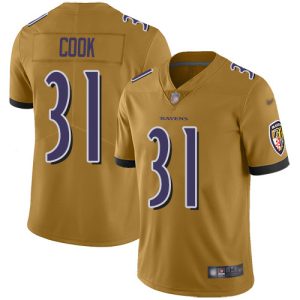 Ravens #31 Dalvin Cook Gold Men's Stitched NFL Limited Inverted Legend Jersey