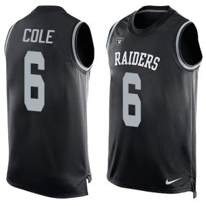 raiders #6 aj cole black team color men's stitched nfl limited tank top cheap jersey